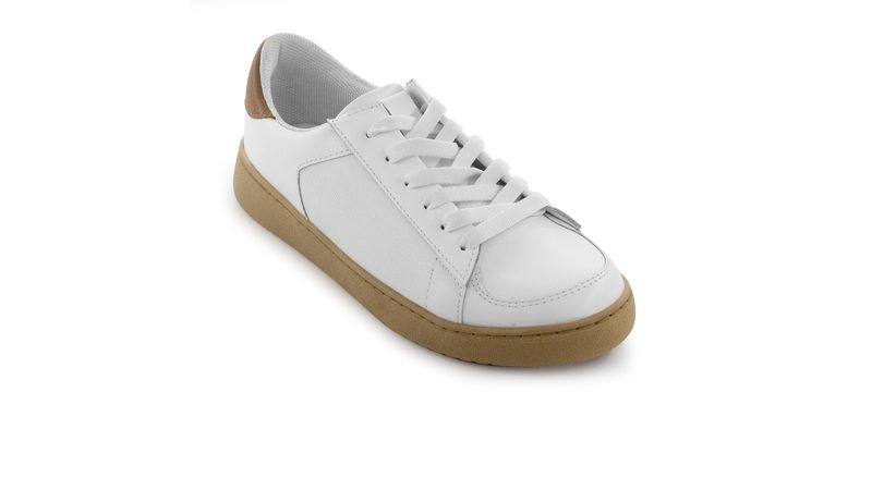 Tenis blancos cuero online mujer